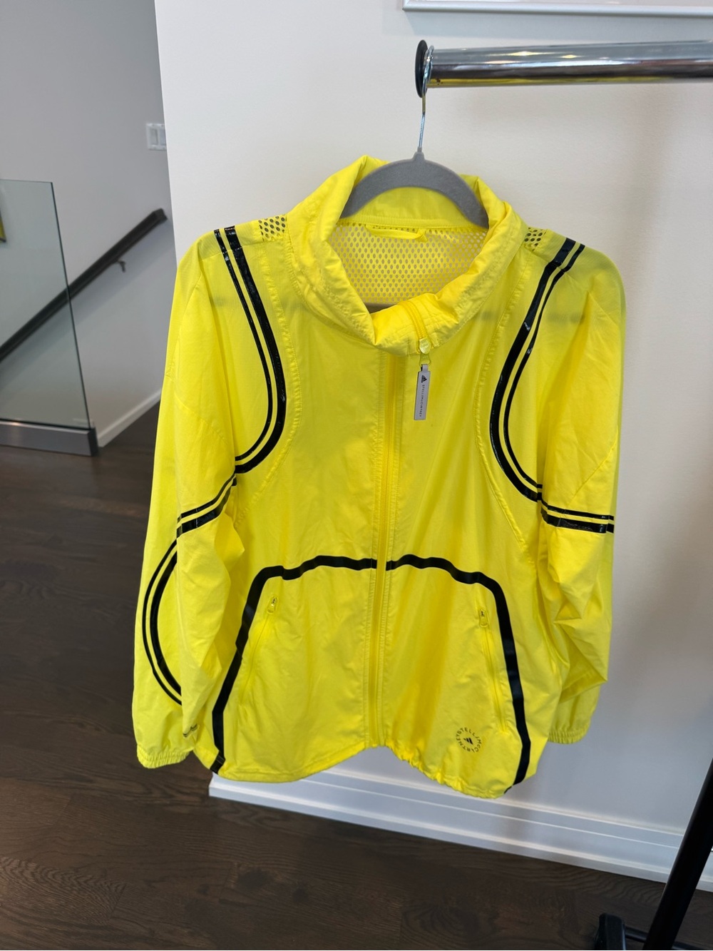 Adidas by Stella McCartney Neon Yellow Windbreaker Jacket with Black Trim